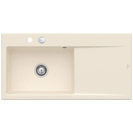 Villeroy & Boch Subway Style 60 FLAT flächenbündige Spüle, Ablaufgarnitur mit Excenterbetätigung, Becken links