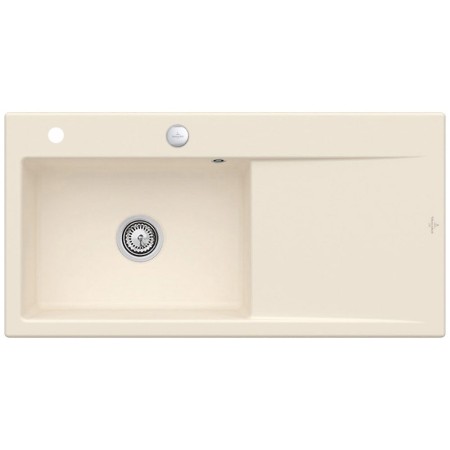 Villeroy & Boch Subway Style 60 FLAT flächenbündige Spüle, Ablaufgarnitur mit Excenterbetätigung, Becken links