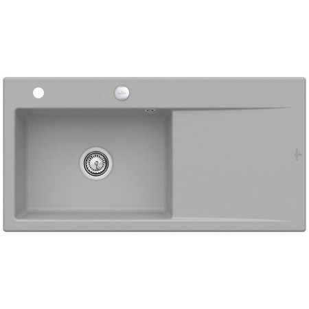 Villeroy & Boch Subway Style 60 FLAT flächenbündige Spüle, Ablaufgarnitur mit Excenterbetätigung, Becken links