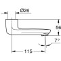 GROHE Gussauslauf, Länge 11,5 cm