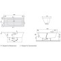 Villeroy & Boch Subway Duo-Badewanne 170 x 75 cm, Airpool Comfort, Technik Position 2, mit Trio Ablaufgarnitur