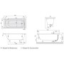 Villeroy & Boch O.novo Solo Badewanne 170 x 70 cm, Airpool Comfort, Technik Position 2, mit Trio Ablaufgarnitur