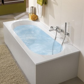 Villeroy & Boch Oberon Solo Badewanne 160 x 75 cm, Airpool Comfort, Technik Position 2, mit Trio Ablaufgarnitur