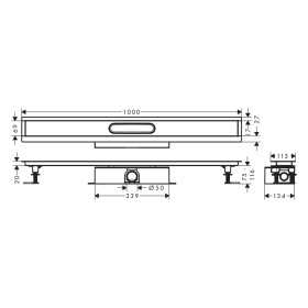 hansgrohe uBox universal Komplettset 100 cm, Standardinstallation für Duschrinnen Fertigsets