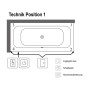 Villeroy & Boch Loop & Friends Square Duo Badewanne 180 x 80 cm, Hydropool Entry, Technik Position 1