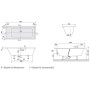 Villeroy & Boch Subway Duo-Badewanne 190 x 90 cm, Hydropool Entry, Technik Position 2, mit Trio Ablaufgarnitur