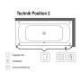 Villeroy & Boch Loop & Friends Square Duo Badewanne 180 x 80 cm, Hydropool Entry, Technik Position 2
