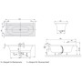 Villeroy & Boch Loop & Friends Oval Duo-Badewanne 180 x 80 cm, Hydropool Entry, Technik Position 1, mit Trio Ablaufgarnitur