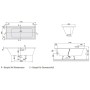 Villeroy & Boch Subway Duo-Badewanne 180 x 80 cm, Hydropool Entry, Technik Position 2, mit Trio Ablaufgarnitur