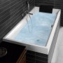 Villeroy & Boch Squaro Duo-Badewanne 180 x 80 cm, Hydropool Entry, Technik Position 1, mit Trio Ablaufgarnitur