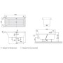 Villeroy & Boch Squaro Duo-Badewanne 180 x 80 cm, Hydropool Entry, Technik Position 1, mit Trio Ablaufgarnitur