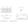 Villeroy & Boch O.novo Solo Badewanne 180 x 80 cm, Hydropool Entry, Technik Position 1, mit Trio Ablaufgarnitur