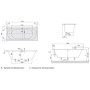 Villeroy & Boch O.novo Duo Badewanne 190 x 90 cm, Hydropool Entry, Technik Position 1, mit Trio Ablaufgarnitur