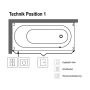 Villeroy & Boch Oberon Solo Badewanne 180 x 80 cm, Hydropool Entry, Technik Position 1