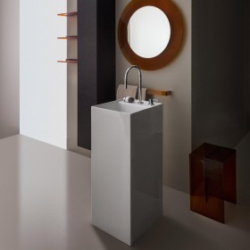 Vasque LAUFEN Kartell 37,5 x 43,5 cm, sur pied avec 2 trous de robinet