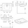Geberit Renova Comfort Square Waschtisch 65 cm, barrierefrei, ohne Überlauf