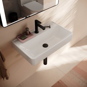 hansgrohe Xanuia Q Waschtisch Compact 650/390 mit Hahnloch ohne Überlauf, SmartClean