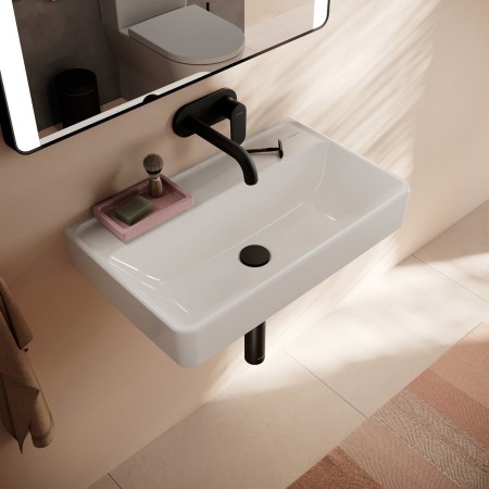 hansgrohe Xanuia Q Waschtisch Compact 650/390 ohne Hahnloch und Überlauf, SmartClean