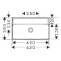 hansgrohe Xanuia Q Waschtisch Compact 650/390 ohne Hahnloch und Überlauf, SmartClean