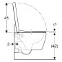 Geberit iCon Wand-WC Tiefspüler Set, verkürzte Ausladung, geschlossene Form, Rimfree, mit WC-Sitz