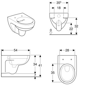 Geberit Renova Wand-Tiefspül-WC ohne Spülrand