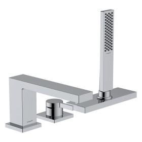 hansgrohe Tecturis E 3-Loch Einhebel-Wannenrandarmatur mit Schlauchbox (sBox)
