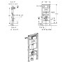 Geberit Duofix Element für Wand-WC, 112 cm, mit Omega UP-Spülkasten 12 cm, für Betätigung von vorne