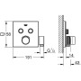 GROHE Grohtherm SmartControl Thermostat Fertigmontageset mit 2 Absperrventilen und integriertem Brausehalter, eckige Ausführung