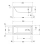 Duravit No. 1 Rechteck-Badewanne 150 x 70 cm mit 1 Rückenschräge