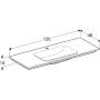 Geberit ONE Möbelwaschtisch 120 cm, Abgang vertikal, 1 Hahnloch, ohne Überlauf
