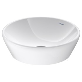 Vasque à poser Duravit D-Neo ronde 40 cm, sans trou de trop-plein, sans trou de robinet