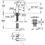 GROHE Essence Einhand-Waschtischbatterie M-Size mit Push-open Ablaufgarnitur