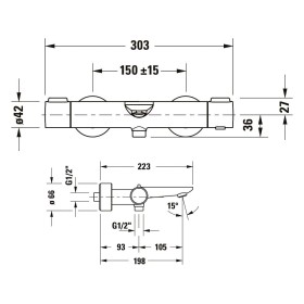 Duravit Wave Wannenthermostat Aufputz