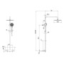 Villeroy & Boch Taro Duschsystem mit 3 Funktionen für Wandmontage