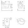 Geberit Renova Plan Square Wandbidet, teilgeschlossene Form