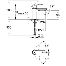 Rubinetto monocomando per lavabo GROHE Eurosmart C taglia M
