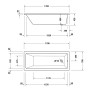 Duravit No. 1 Rechteck-Badewanne 170 x 70 cm mit 1 Rückenschräge