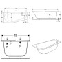 Geberit Renova Fünfeckbadewanne, links