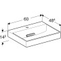 Geberit ONE Waschtisch 60 cm, Abgang horizontal, 1 Hahnloch, ohne Überlauf