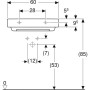 Geberit ONE Waschtisch 60 cm, Abgang horizontal, ohne Hahnloch, ohne Überlauf