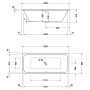 Duravit D-Code Rechteck-Badewanne 180 x 80 cm mit Mittelablauf