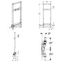 Geberit Duofix Element für Dusche 130 cm mit Wandablauf, Wandarmatur AP d50