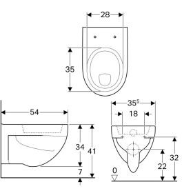 Geberit Renova Flachspül-WC 6l wandhängend