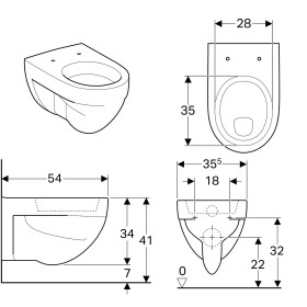 Geberit Renova Flachspül-WC 6l wandhängend