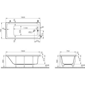 VitrA Integra Badewanne 160 x 75 cm