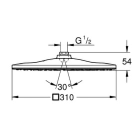 Doccetta GROHE Rainshower 310 Mono, versione quadrata, senza limitatore di flusso