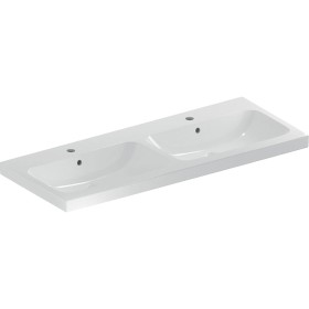 Geberit iCon Light Doppelwaschtisch 120 cm mit 2 Hahnlöchern und Überlauf