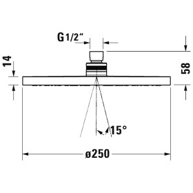 Doccia a soffione Duravit 1jet Ø 25 cm MinusFlow