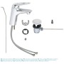 GROHE Eurostyle Einhand-Waschtischbatterie DN 15 S-Size, offener Metall-Hebelgriff, mit Ablaufgarnitur