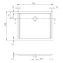 Villeroy & Boch Taro rechteckige Duschwanne 120 x 90 x 2,5 cm